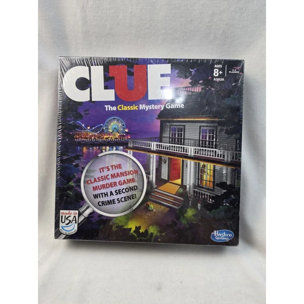 Clue Board Game With Second Crime Scene Mansion & Boardwalk  Hasbro Sealed
